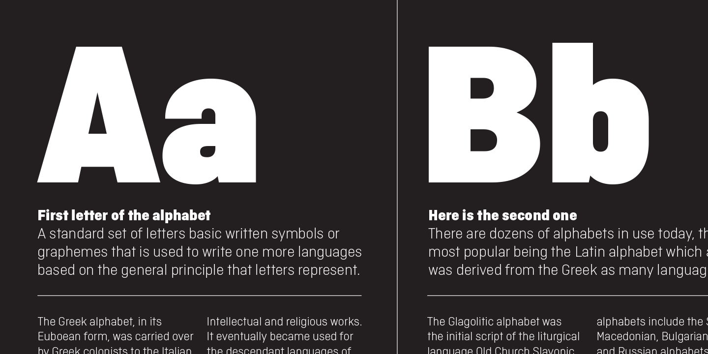 Przykład czcionki Ciutadella Display Ultra Black Italic